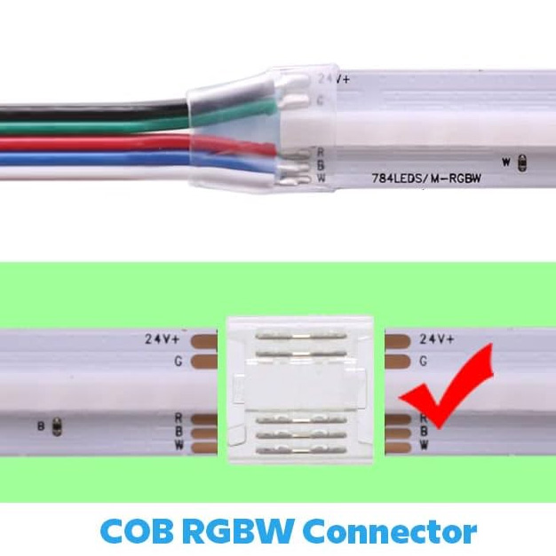 12mm 5 Pin RGBW COB LED Strip Connector